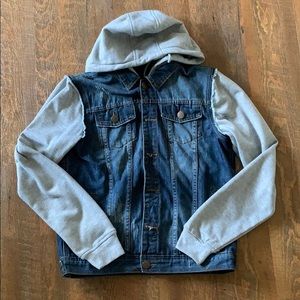 Blue Denim Hooded Sweatshirt